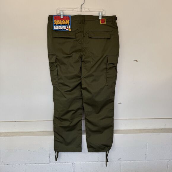 Empyre Pants 36 39x29 Green Cotton Relax Loose Cargo Skate Zumiez Button Fly NEW - Picture 3 of 12